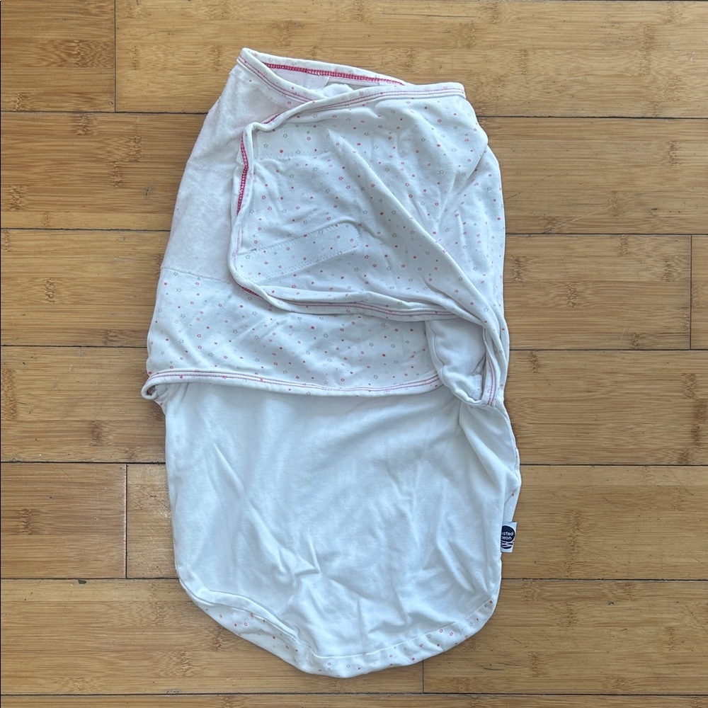 Nested Bean White Sleep Sack with Pink Stars